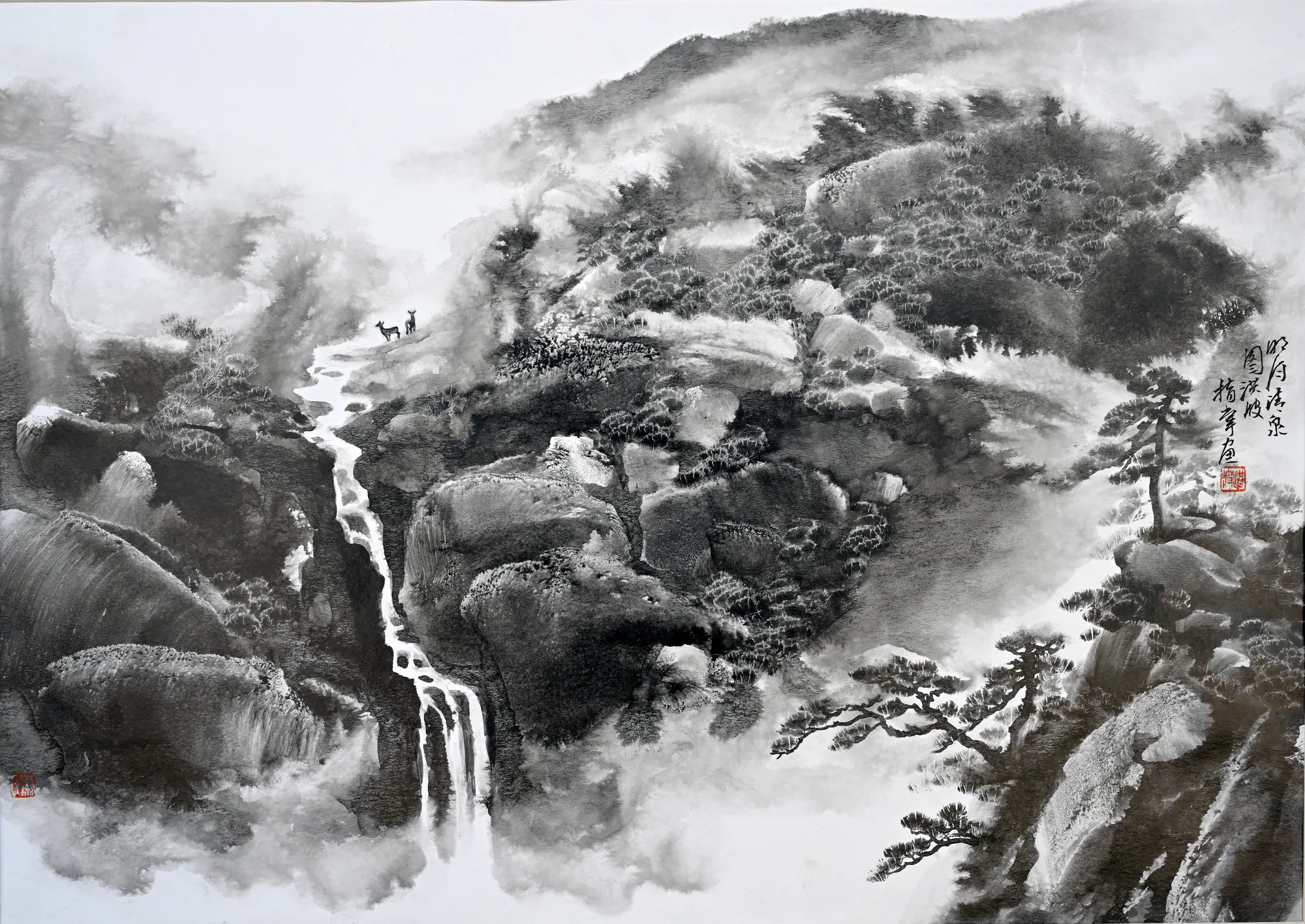 明月清泉圖